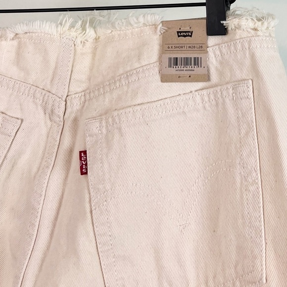 NWT Levi’s Wedgie Straight High Waisted Ripped Waist Jeans Ecru White - Picture 8 of 8
